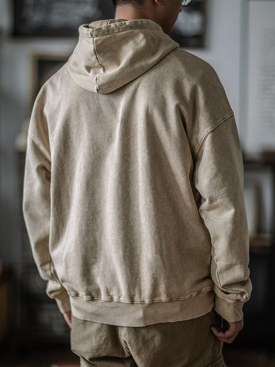 Vintage Solid Hooded Cropped Waist Button Long Sleeve Sweater